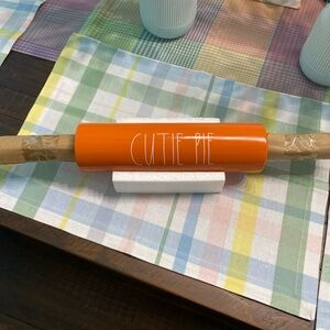 Rae Dunn "Cutie Pie"‎ Rolling Pin Burnt Orange Baking Holiday NEW